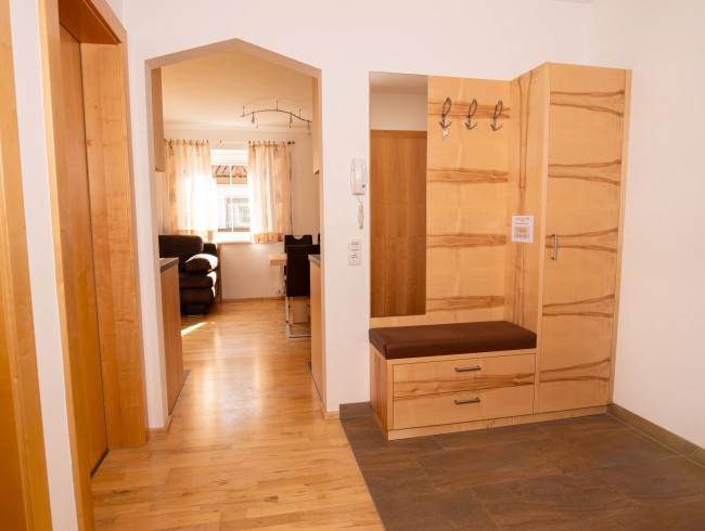 Geräumige Garderobe in der Ferienwohnung